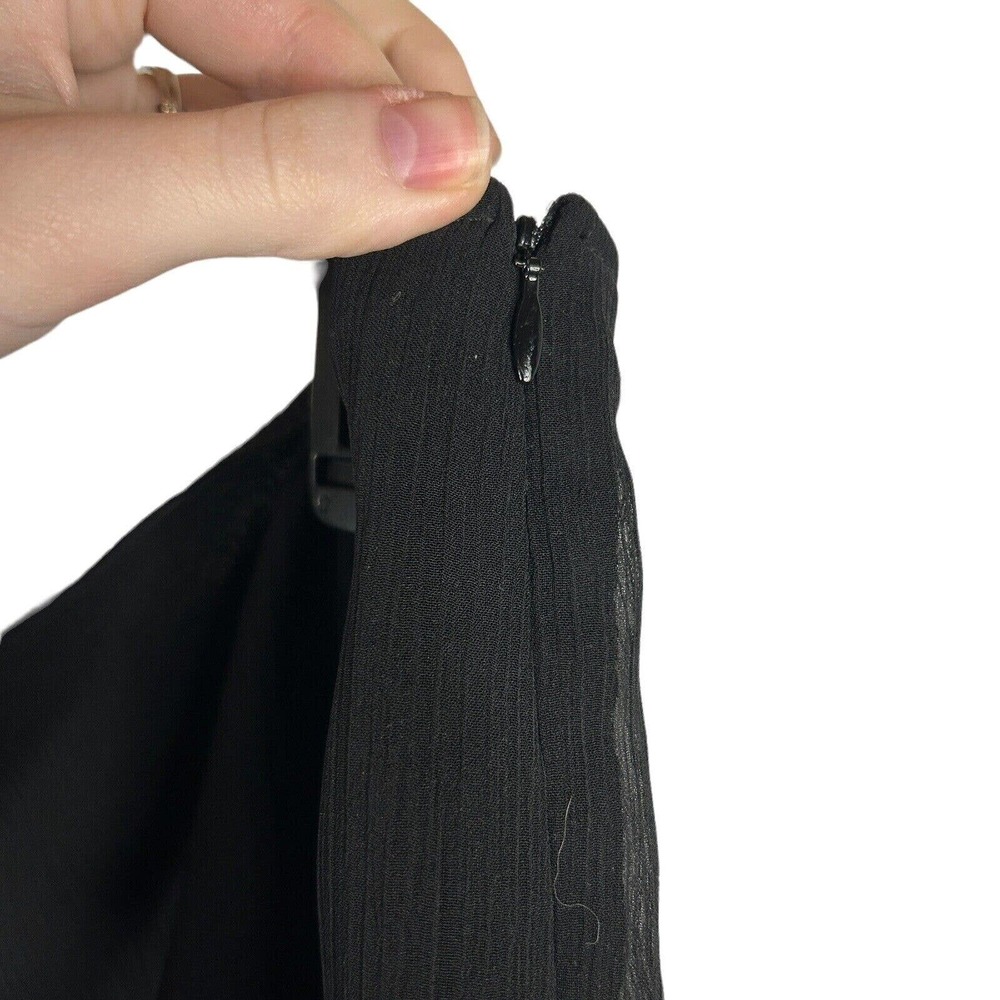 Joseph Ribkoff Womens 16 Sheer Black High-Rise Lined Palazzo Dress Pants Chiffon - Picture 4 of 12